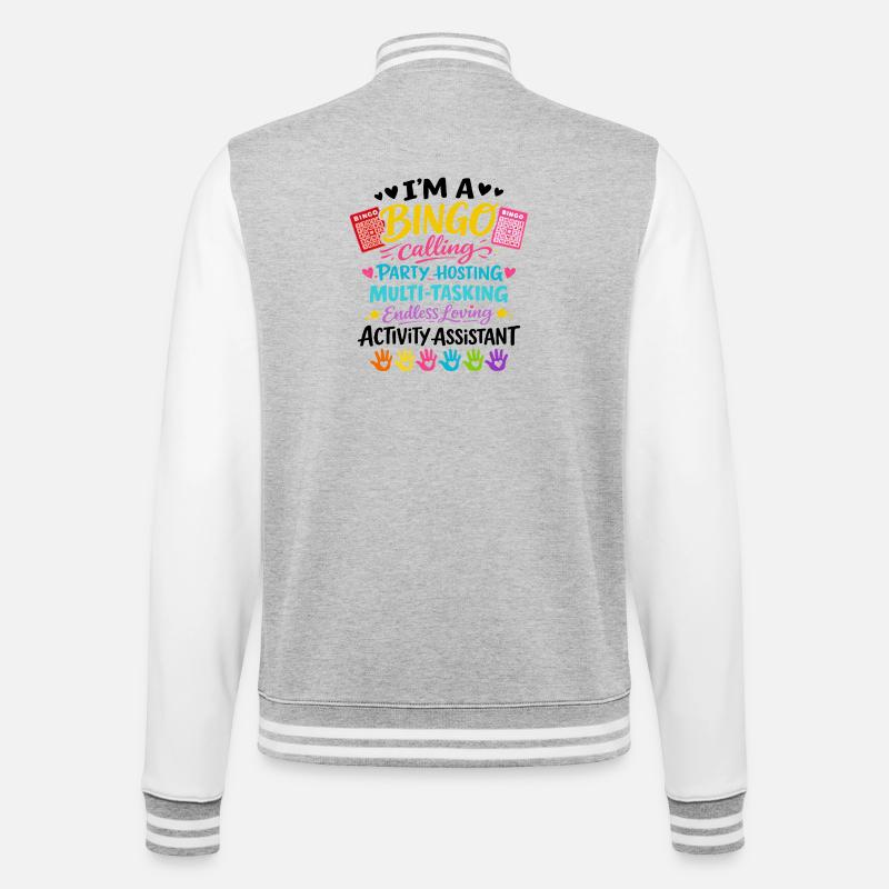 Assistant d'Animation Bingo Activités Cadeau - Veste Teddy - gris chiné / blanc