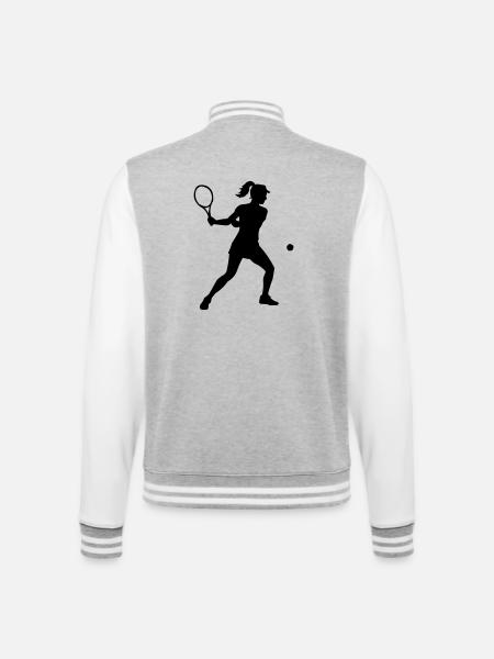 Tennis player - College Sweat Jacket - heather grey/white