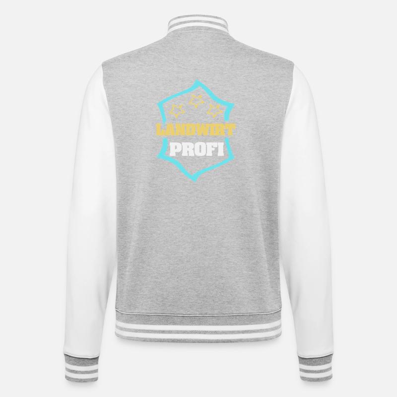 Work Farmer - College Sweat Jacket - heather grey/white