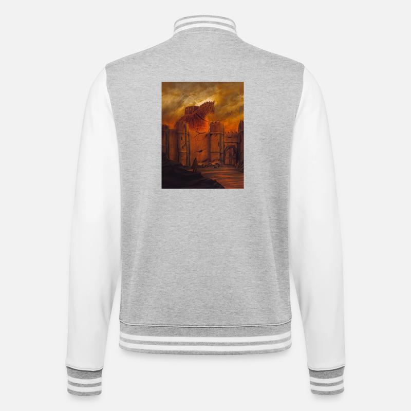 Trojanisches Pferd in Muralla - College-Sweatjacke - Grau meliert/Weiß
