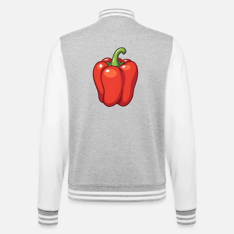 Red peppers - College Sweat Jacket - heather grey/white