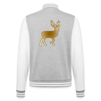 Deer - College Sweat Jacket - heather grey/white - Back - Marisol (170cm)