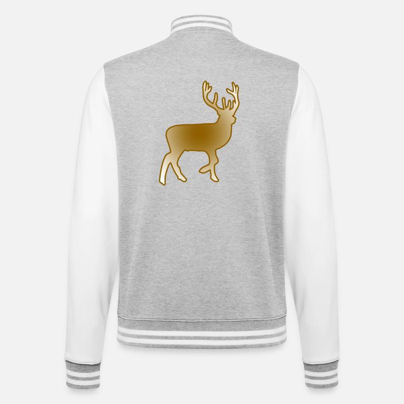 Deer - College Sweat Jacket - heather grey/white