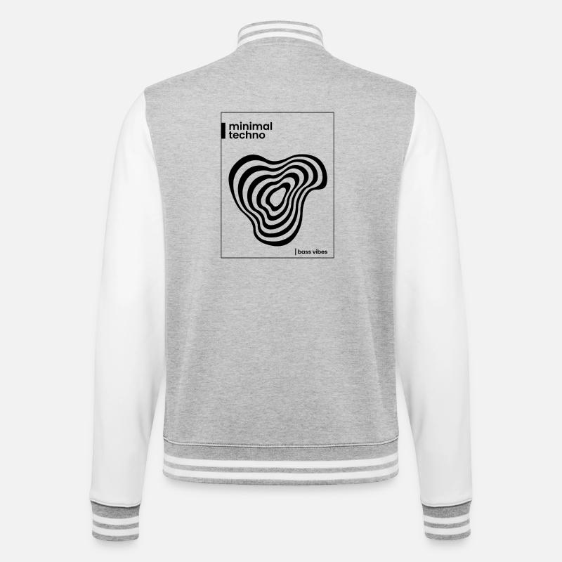 minimal techno poster design - College Sweat Jacket - heather grey/white