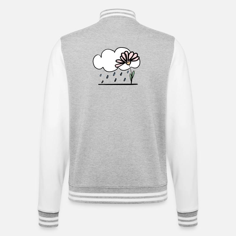 Fleur sous la pluie - Veste Teddy - gris chiné / blanc