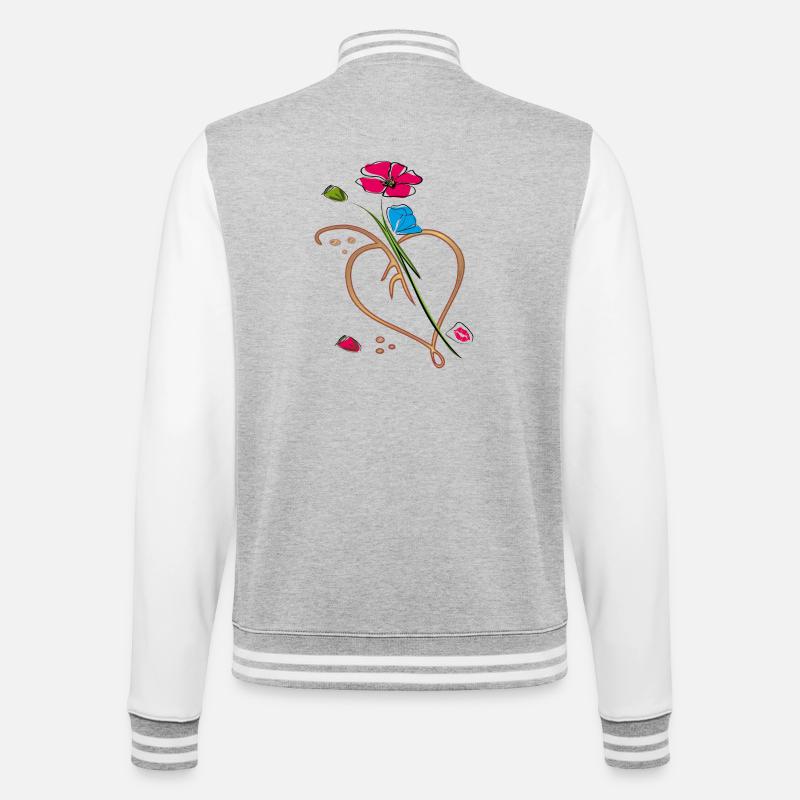 Vrille de fleur - Veste Teddy - gris chiné / blanc