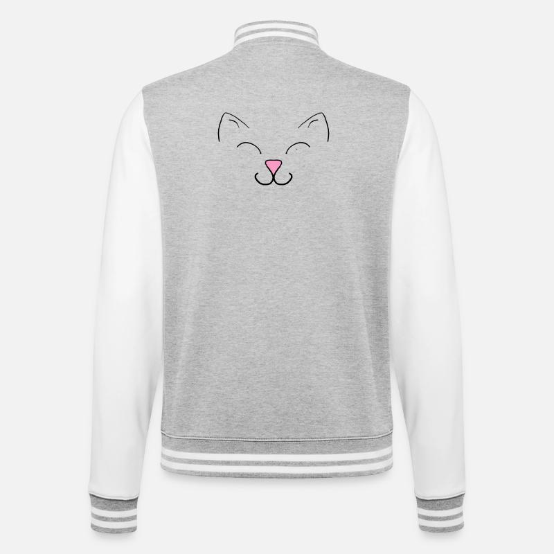 chat - Veste Teddy - gris chiné / blanc