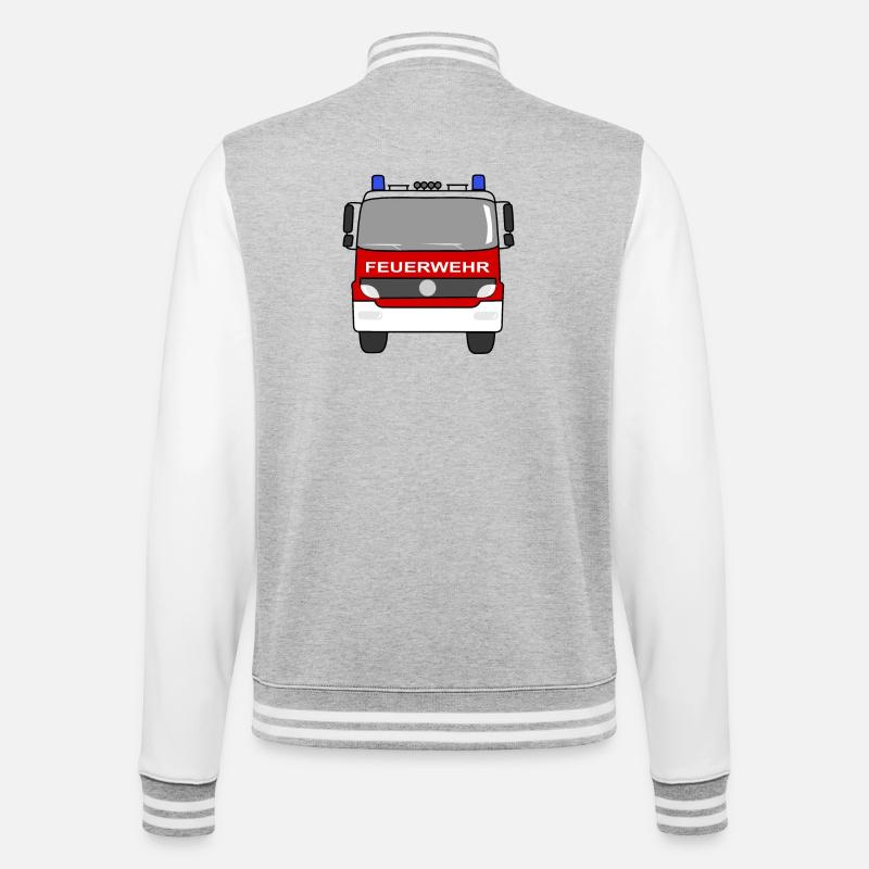 Fire Engine - College Sweat Jacket - heather grey/white
