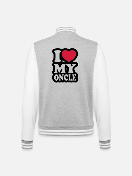 I love my oncle - College Sweat Jacket - heather grey/white