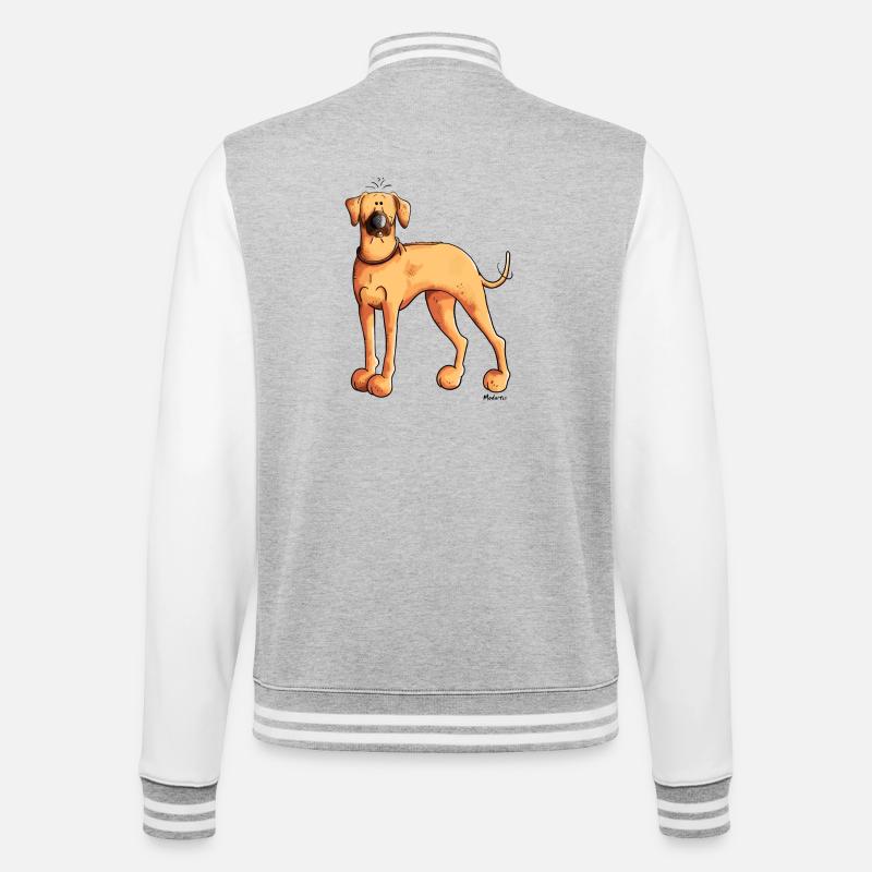 Süßer Rhodesian Ridgeback - College-Sweatjacke - Grau meliert/Weiß