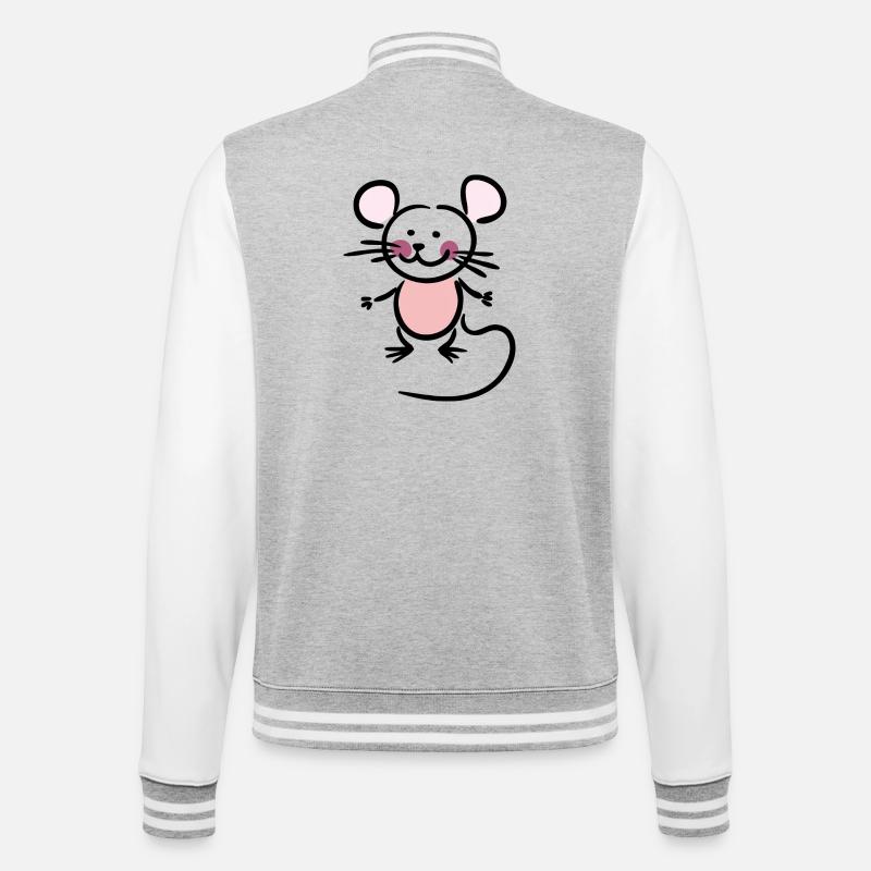 mouse - College Sweat Jacket - heather grey/white