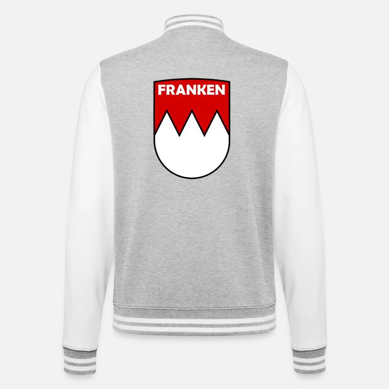 Die Franken - College-Sweatjacke - Grau meliert/Weiß