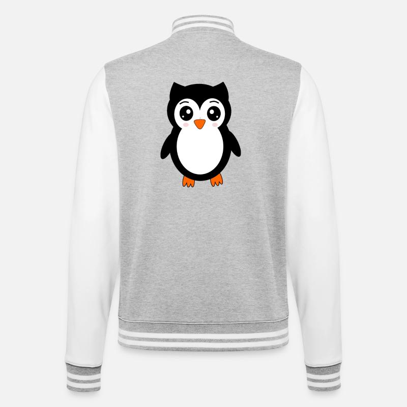 Eule schwarz Vogel Vögelchen Tiere Geschenk - College-Sweatjacke - Grau meliert/Weiß
