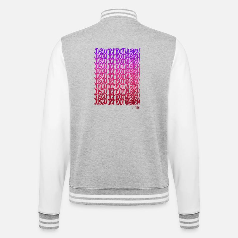 So far so good - College Sweat Jacket - heather grey/white