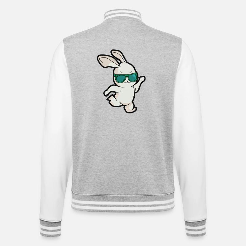 Sunglasses Easter Bunny Dances - College Sweat Jacket - heather grey/white