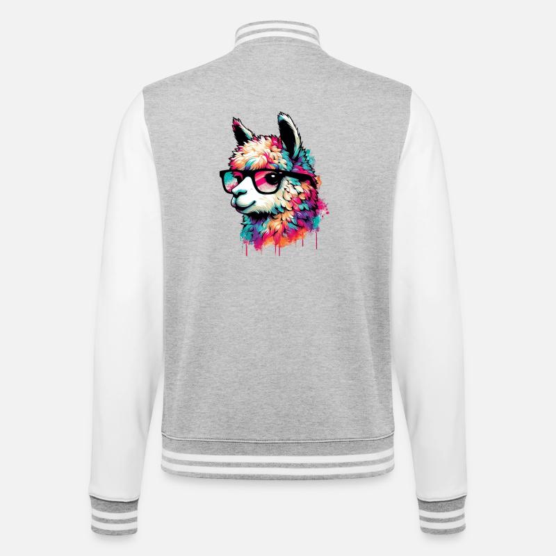 Alpaca - College Sweat Jacket - heather grey/white