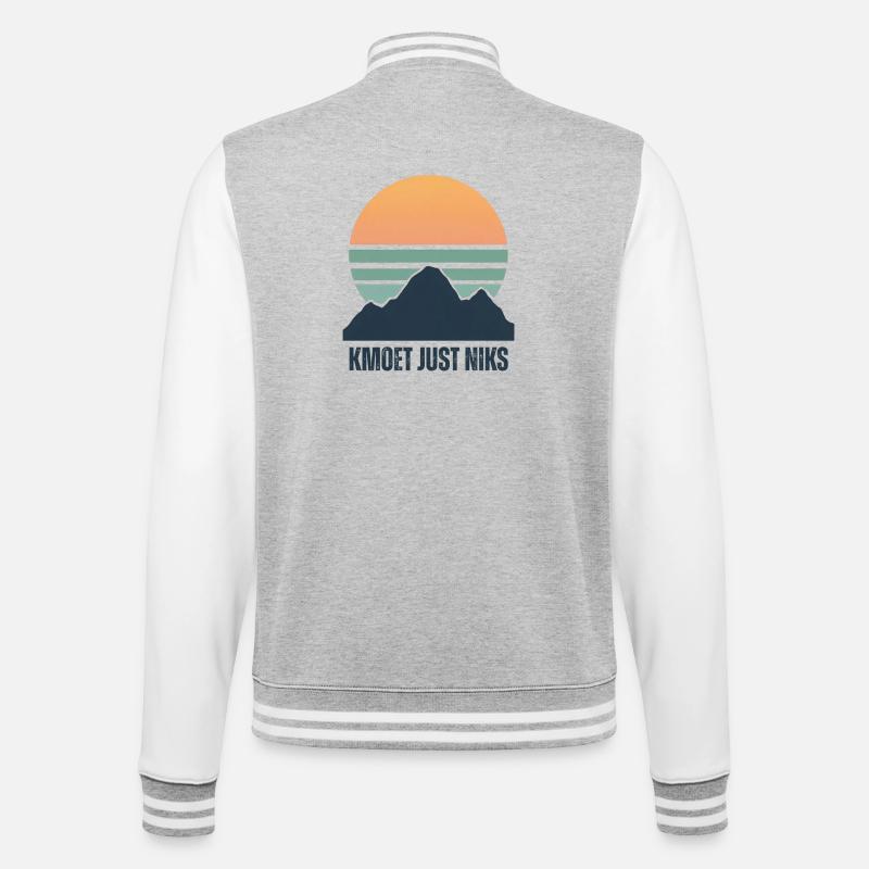 Kmoet just nothing, Antwerp dialect Shirts - College Sweat Jacket - heather grey/white