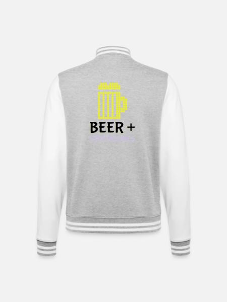 Pixel-Bier-Videospiele - College-Sweatjacke - Grau meliert/Weiß