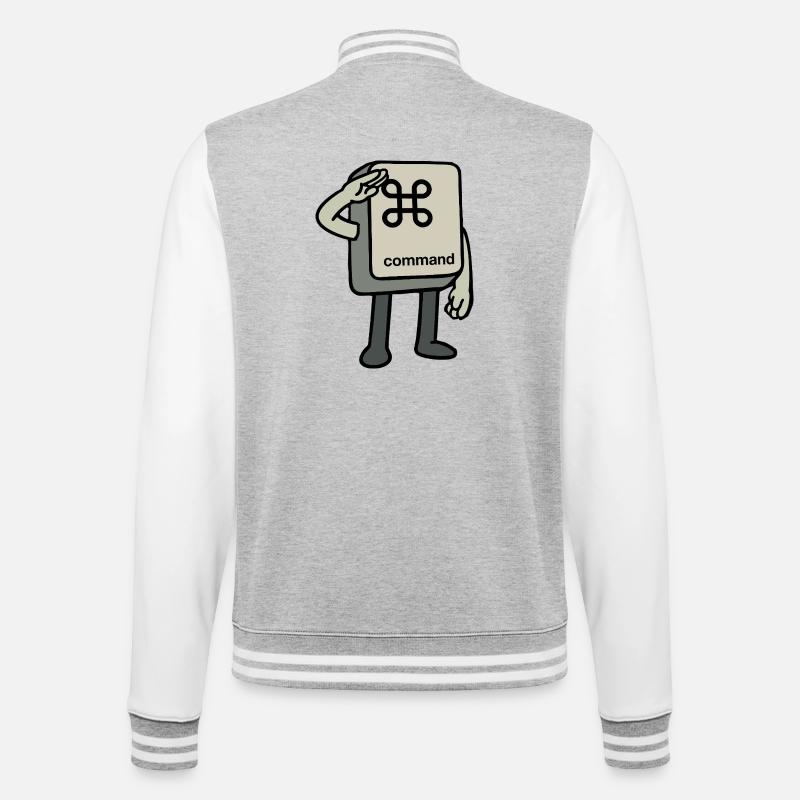 Clé de commande - Veste Teddy - gris chiné / blanc