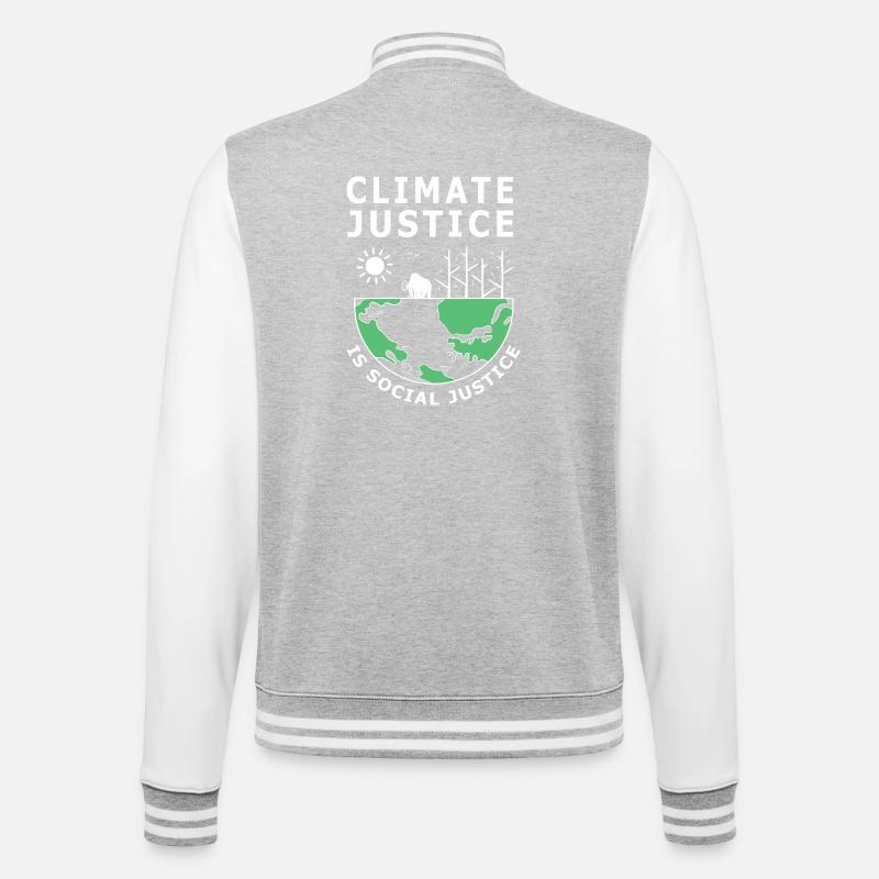 Climate change Environment Environmental protection - College Sweat Jacket - heather grey/white