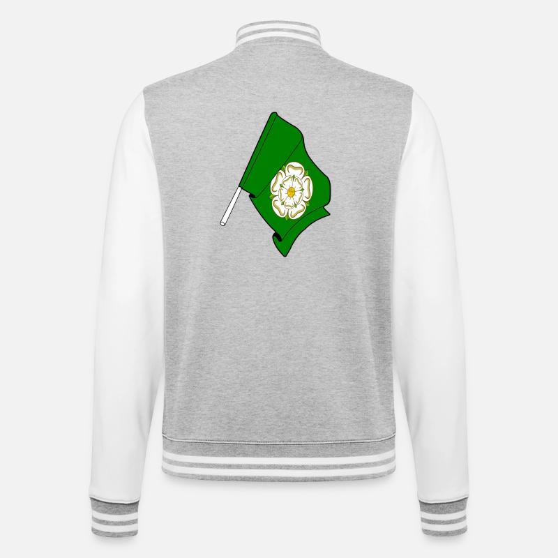 Drapeau du North Yorkshire - Veste Teddy - gris chiné / blanc
