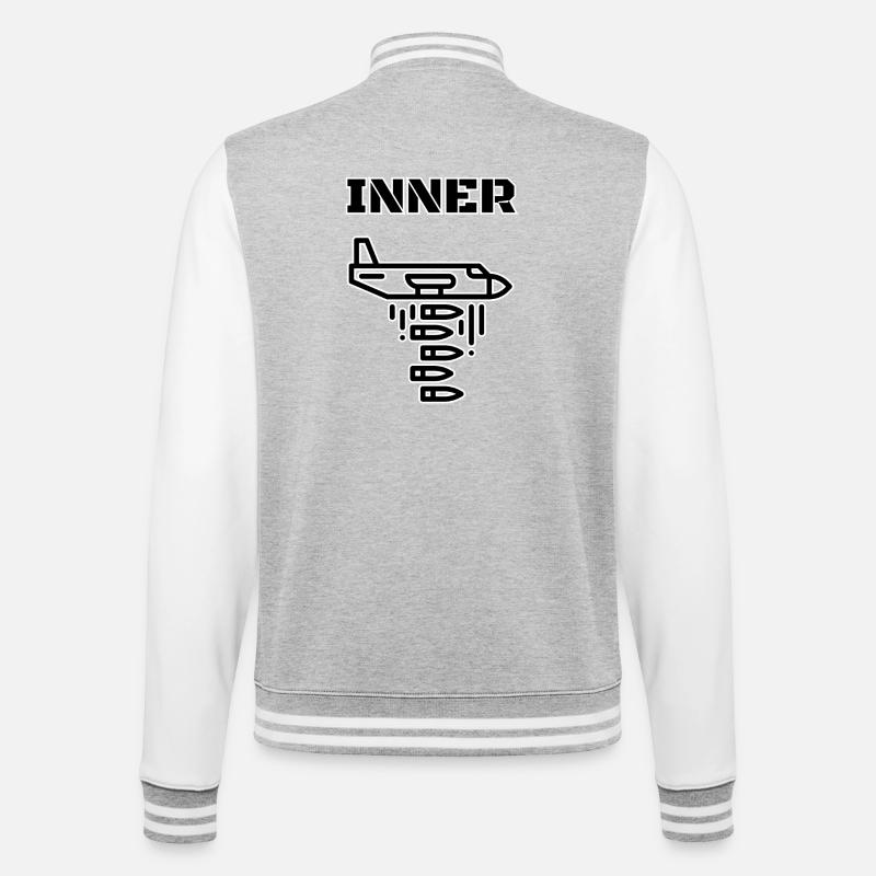Inner War – Bombes d’avion Design graphique - Veste Teddy - gris chiné / blanc