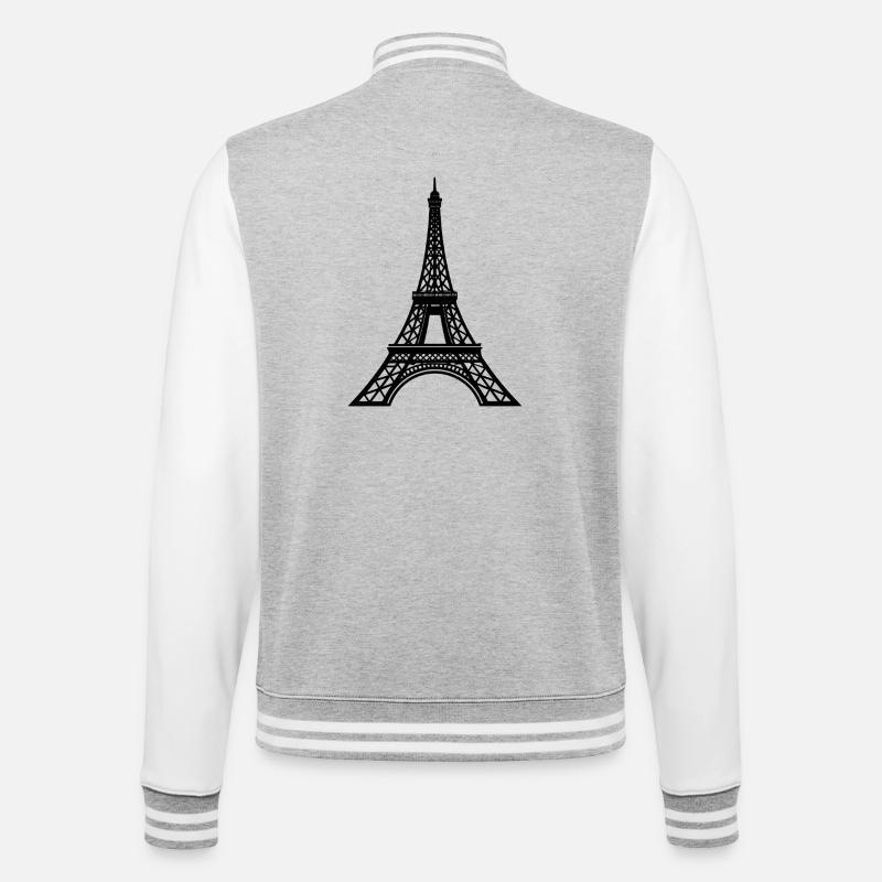 Tour Eiffel - Veste Teddy - gris chiné / blanc
