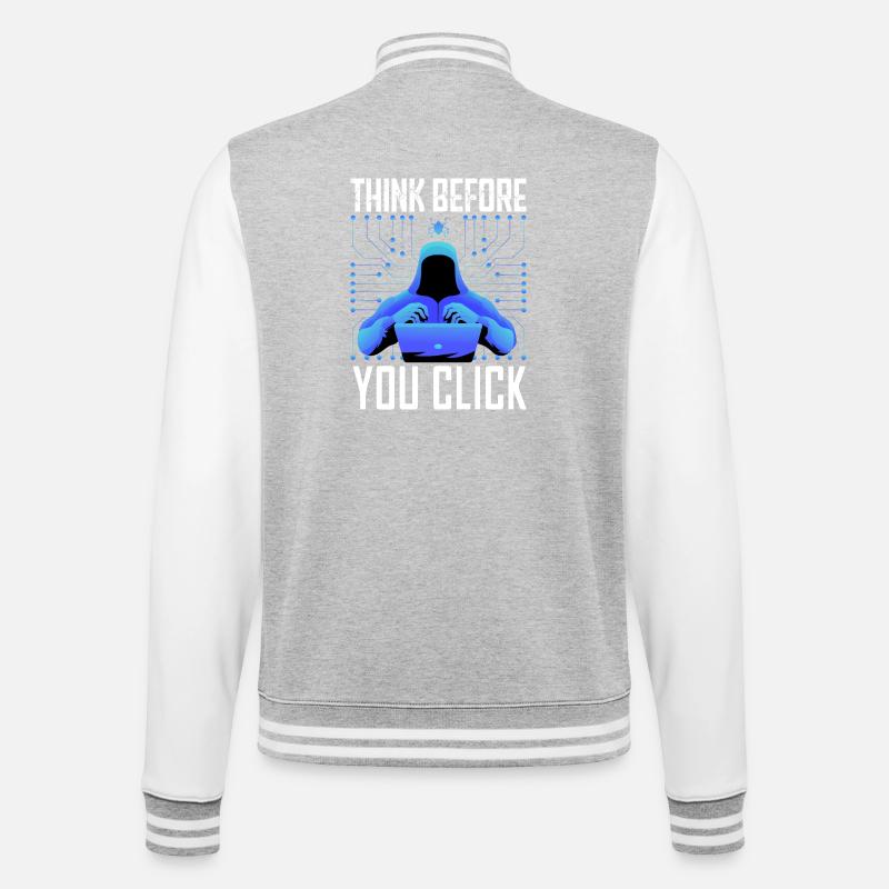 Hacker-Hacker-Hacker-Programmierer Linux Cybersicherheitsdaten - College-Sweatjacke - Grau meliert/Weiß