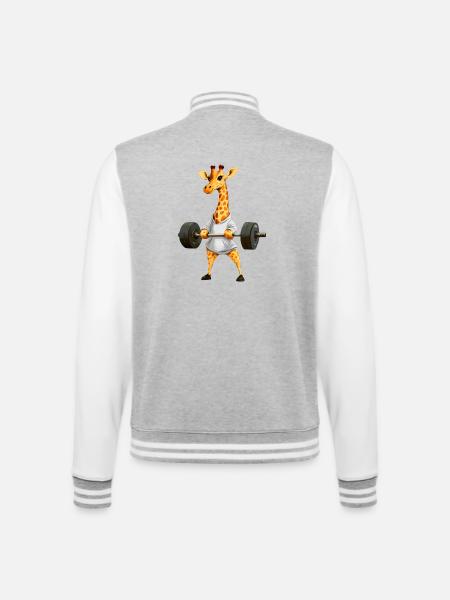Giraffe Sport - College-Sweatjacke - Grau meliert/Weiß