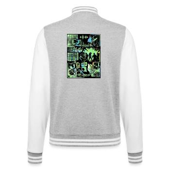 Electro Party Vintage - Veste Teddy - gris chiné / blanc - Dos - Marisol (170cm)