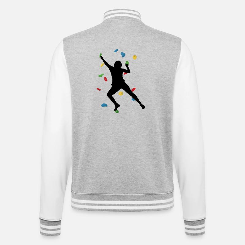 Climbing Wall Man – Boulder Challenge - College Sweat Jacket - heather grey/white