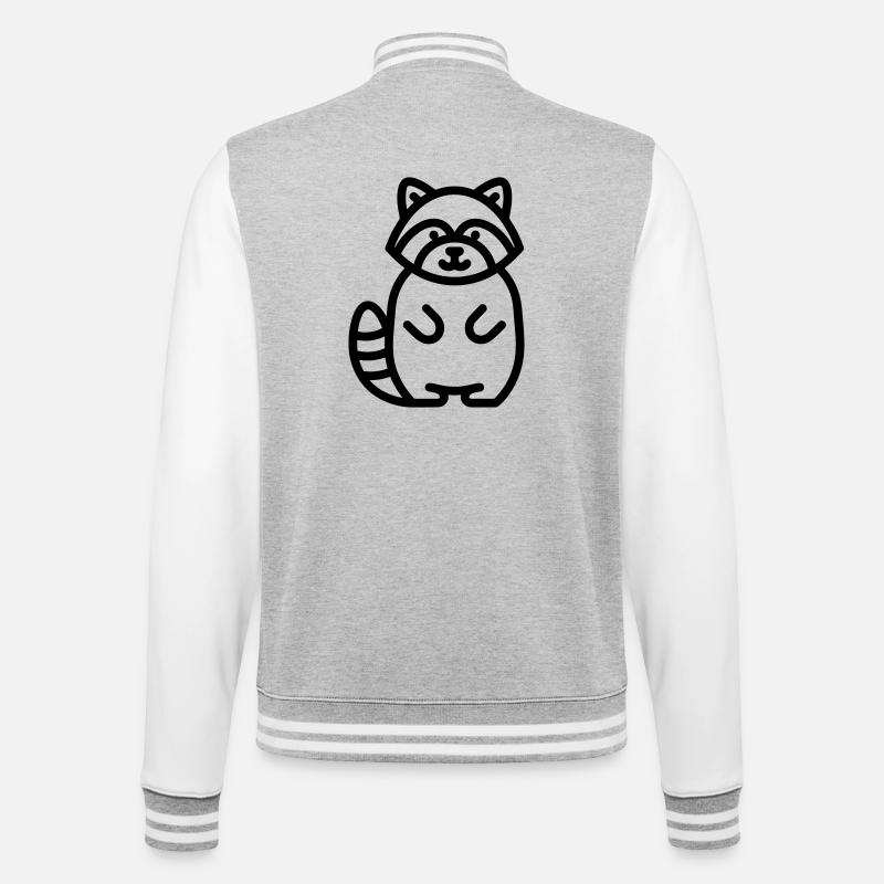 raton laveur - Veste Teddy - gris chiné / blanc