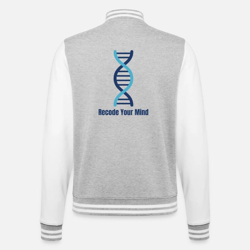 Recode Your Mind DNA Mindset - College-Sweatjacke - Grau meliert/Weiß