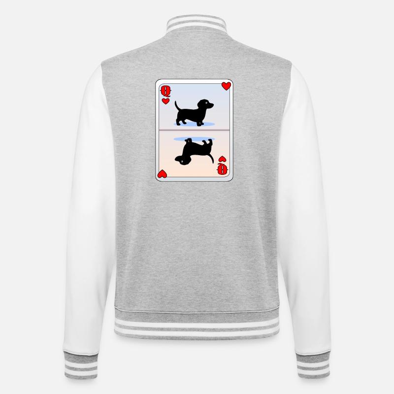 Card Game Card Dachshund - College Sweat Jacket - heather grey/white