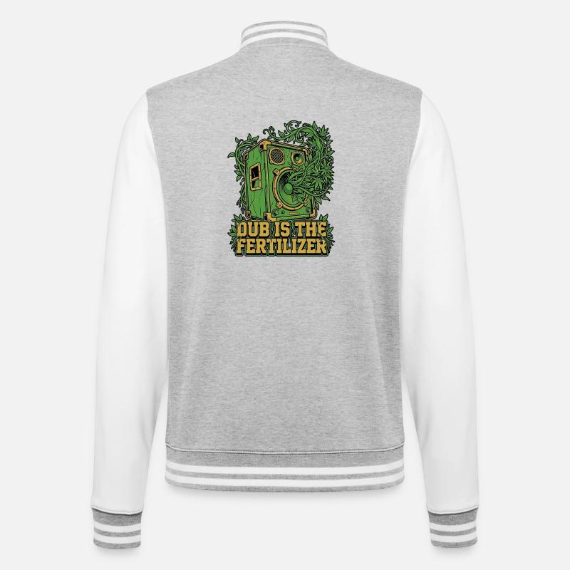 Dub Reggae Garden - College Sweat Jacket - heather grey/white