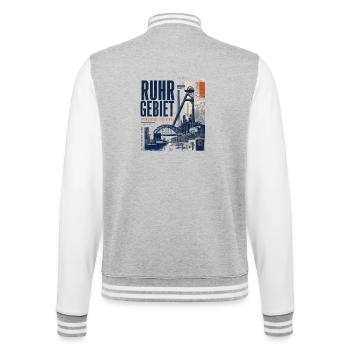 Ruhrgebiet Industrie Collage - College-Sweatjacke - Grau meliert/Weiß - Hinten - Marisol (170cm)