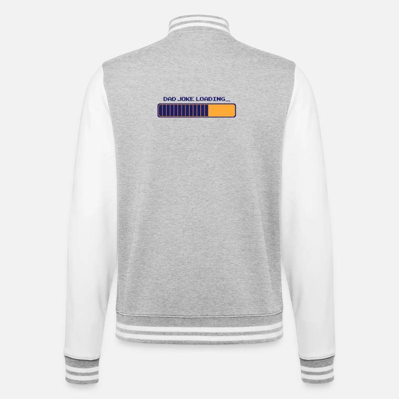 Dad Joke Loading – Pixelbar - College-Sweatjacke - Grau meliert/Weiß