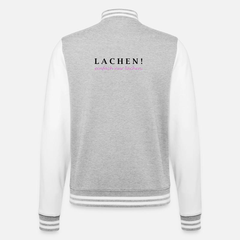 lachen! einfach nur lachen. - College-Sweatjacke - Grau meliert/Weiß