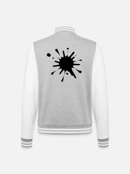 Paint Splash Image* - College Sweat Jacket - heather grey/white