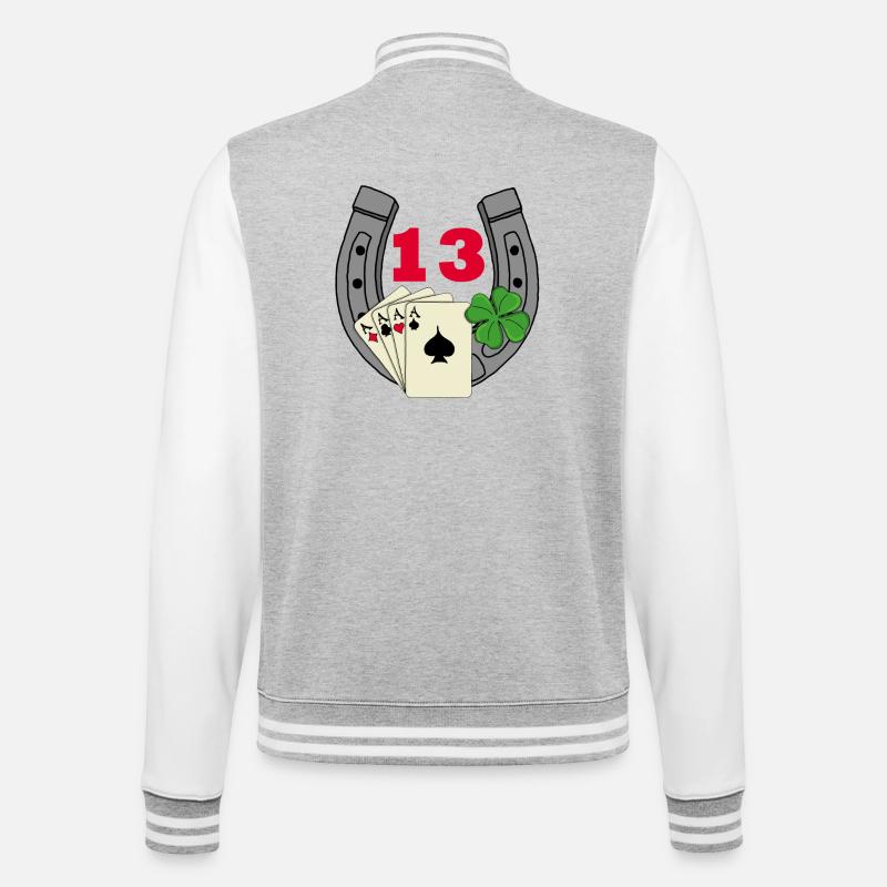 Luck - College Sweat Jacket - heather grey/white