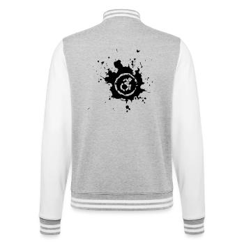 Wheelchair splash, paint splatter wheelchair design* - College Sweat Jacket - heather grey/white - Back - Marisol (170cm)