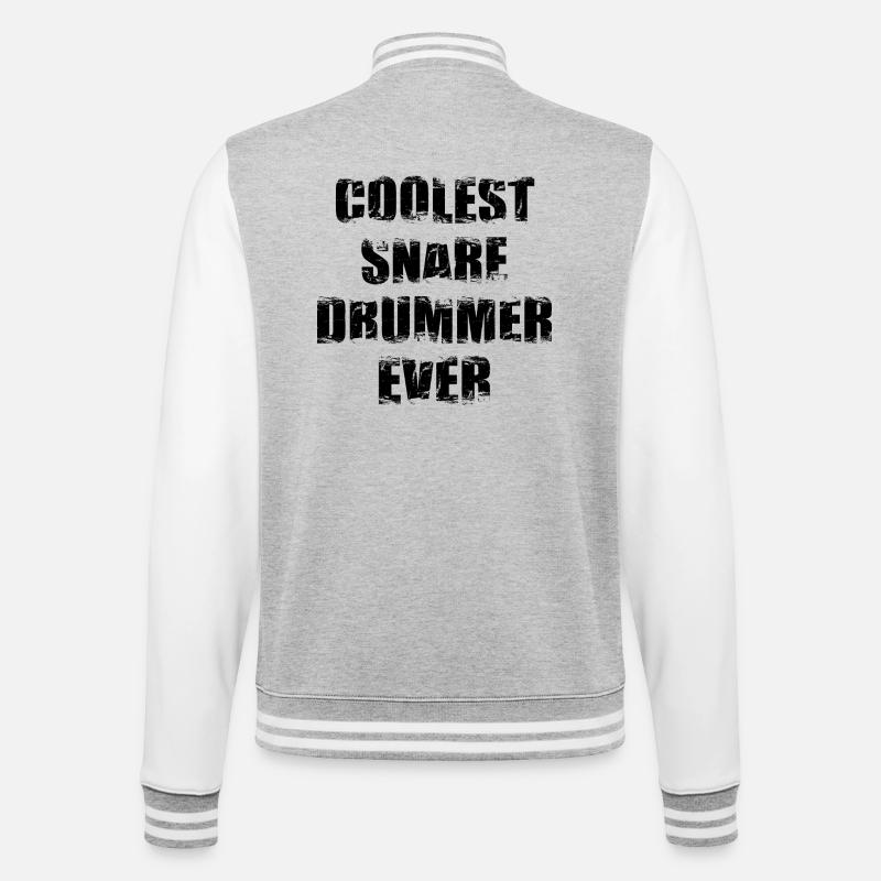 Schnarrtrommler - College-Sweatjacke - Grau meliert/Weiß