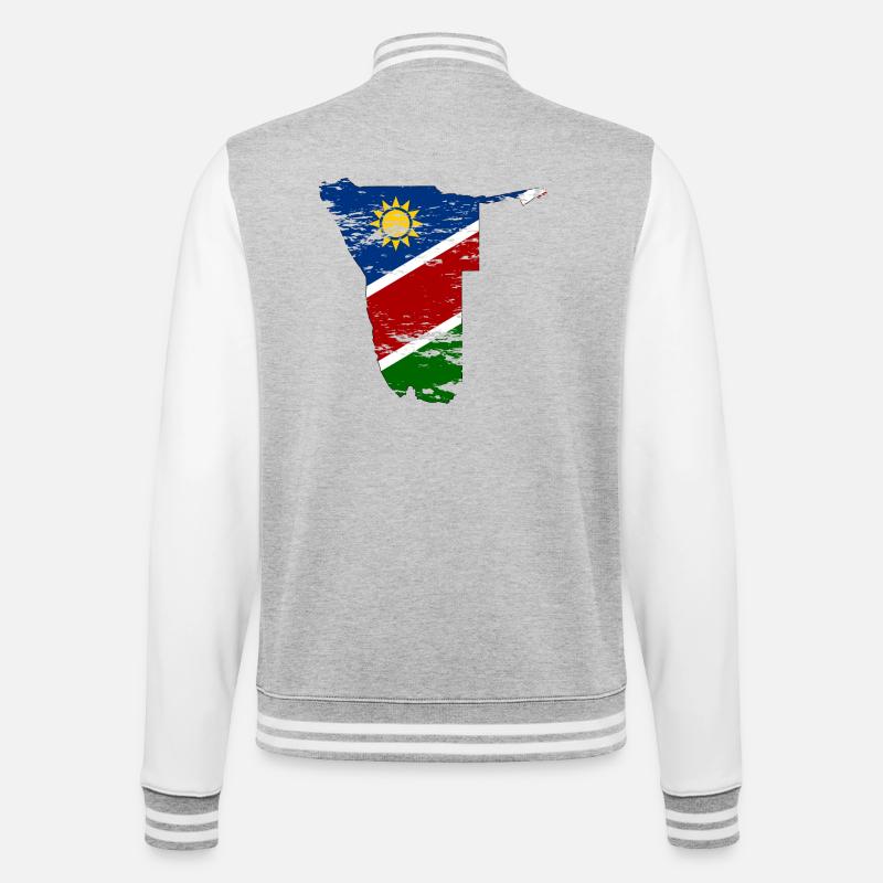Namibia Landkarte used - College-Sweatjacke - Grau meliert/Weiß