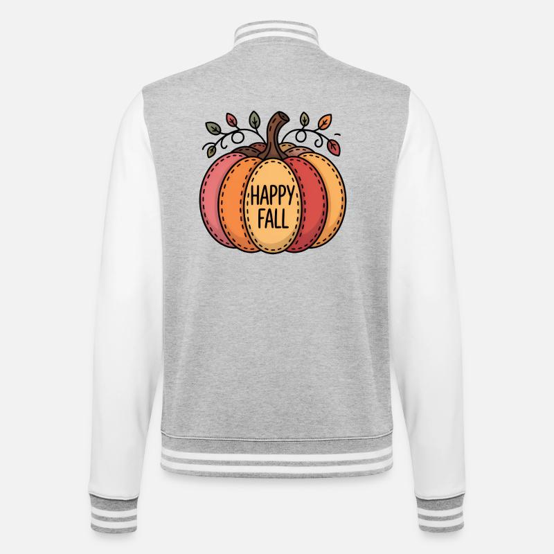 Happy Fall Pumpkin Patch - College Sweat Jacket - heather grey/white