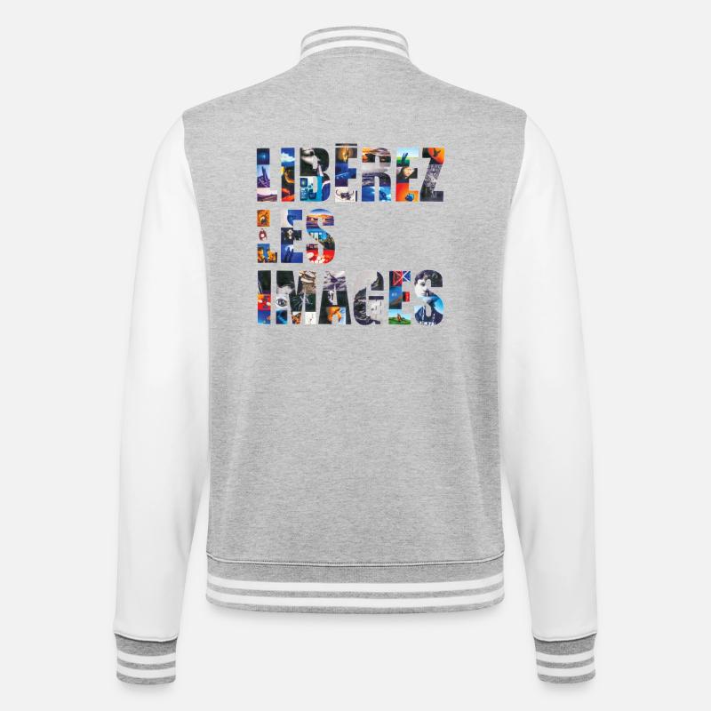 LIBÉREZ LES IMAGE - let's talk - Veste Teddy - gris chiné / blanc