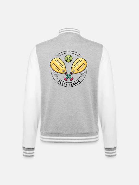 I can't I have padel - College Sweat Jacket - heather grey/white