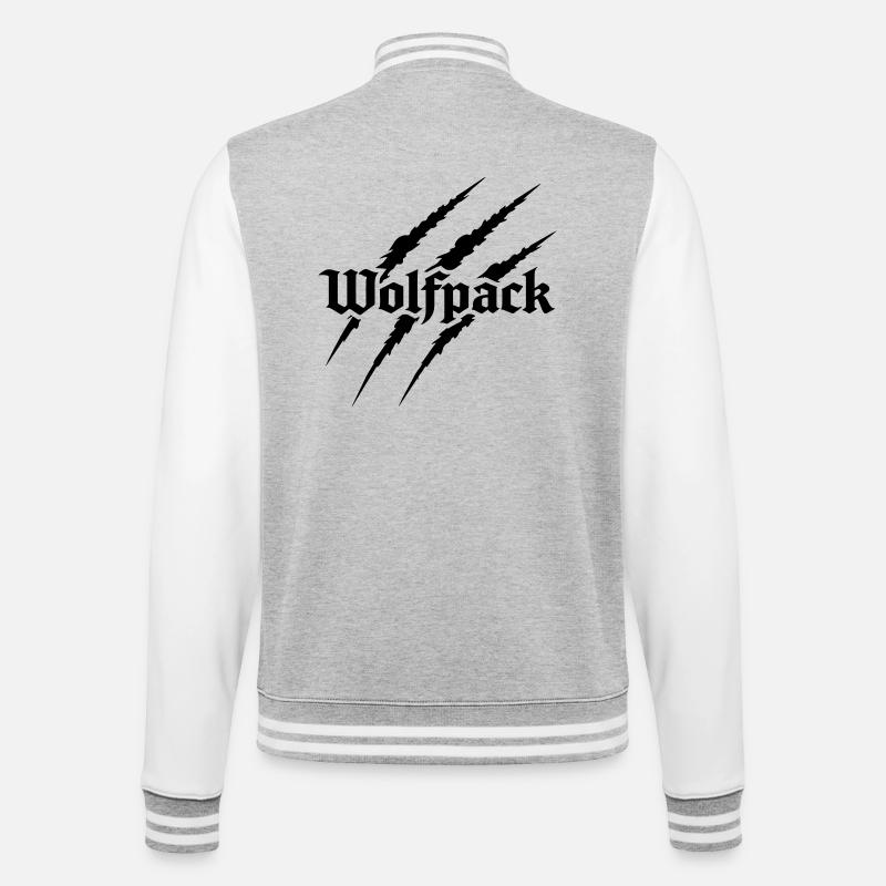 Wolf pack - College Sweat Jacket - heather grey/white