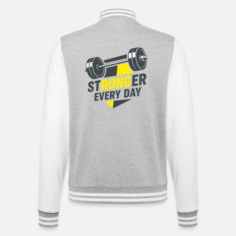 design_001 - College Sweat Jacket - heather grey/white