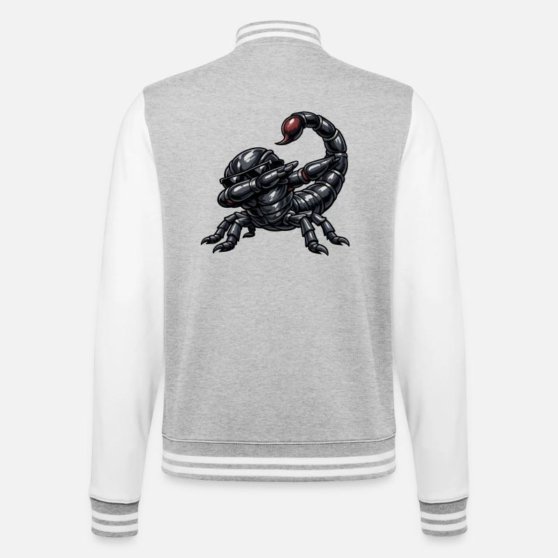 Dab du Scorpion - Veste Teddy - gris chiné / blanc