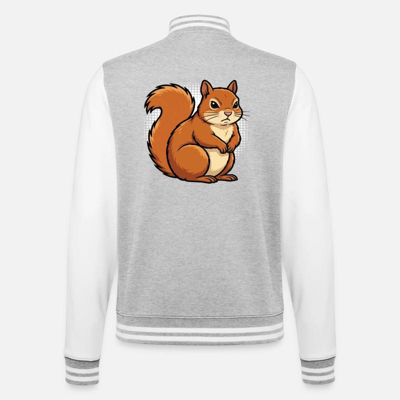 Eichhörnchen Eichhorn Eichhörnchenliebhaber Nager - College-Sweatjacke - Grau meliert/Weiß